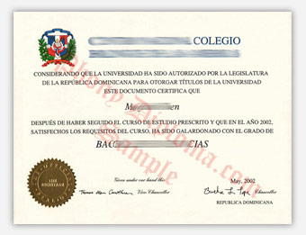 Centro Nacional Colegio - Fake Spanish Diploma Sample